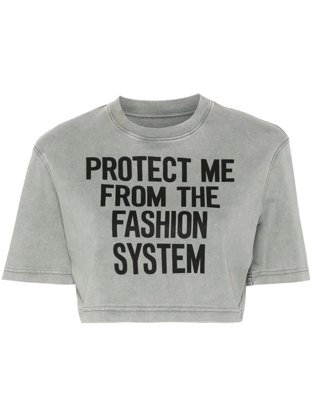 

Укороченная футболка с принтом Moschino, серый