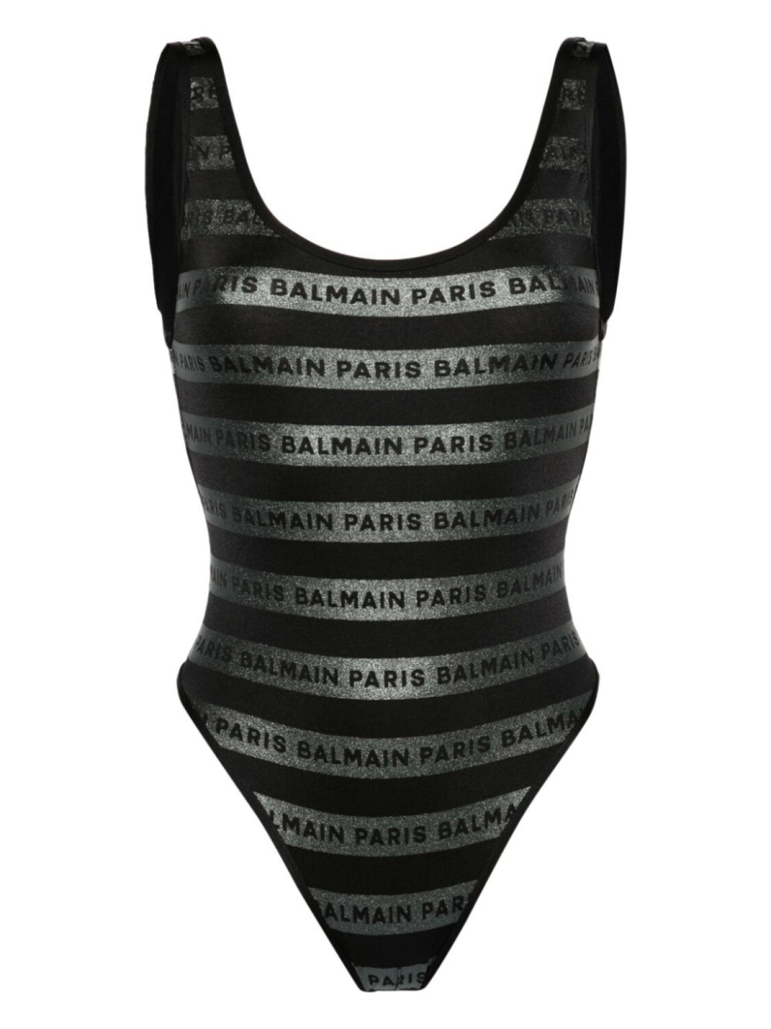 

Balmain купальник с открытой спиной и логотипом, черный