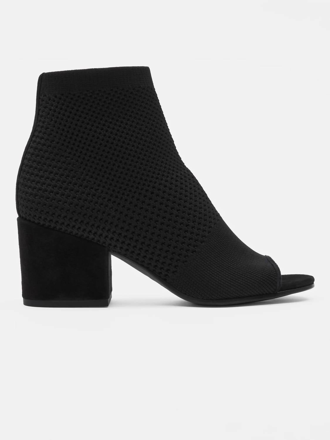 Женские туфли Croft Stretch с открытым носком и блочным каблуком черного цвета Eileen Fisher — фото 2