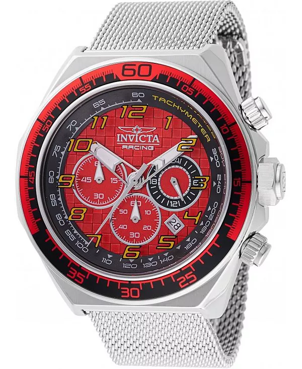 

Мужские часы Invicta Racing 47900, кварцевый хронограф, черный, с красным циферблатом Invicta, silver