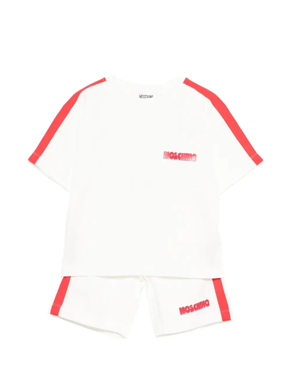 Комплект с полосатыми шортами Moschino Kids, белый