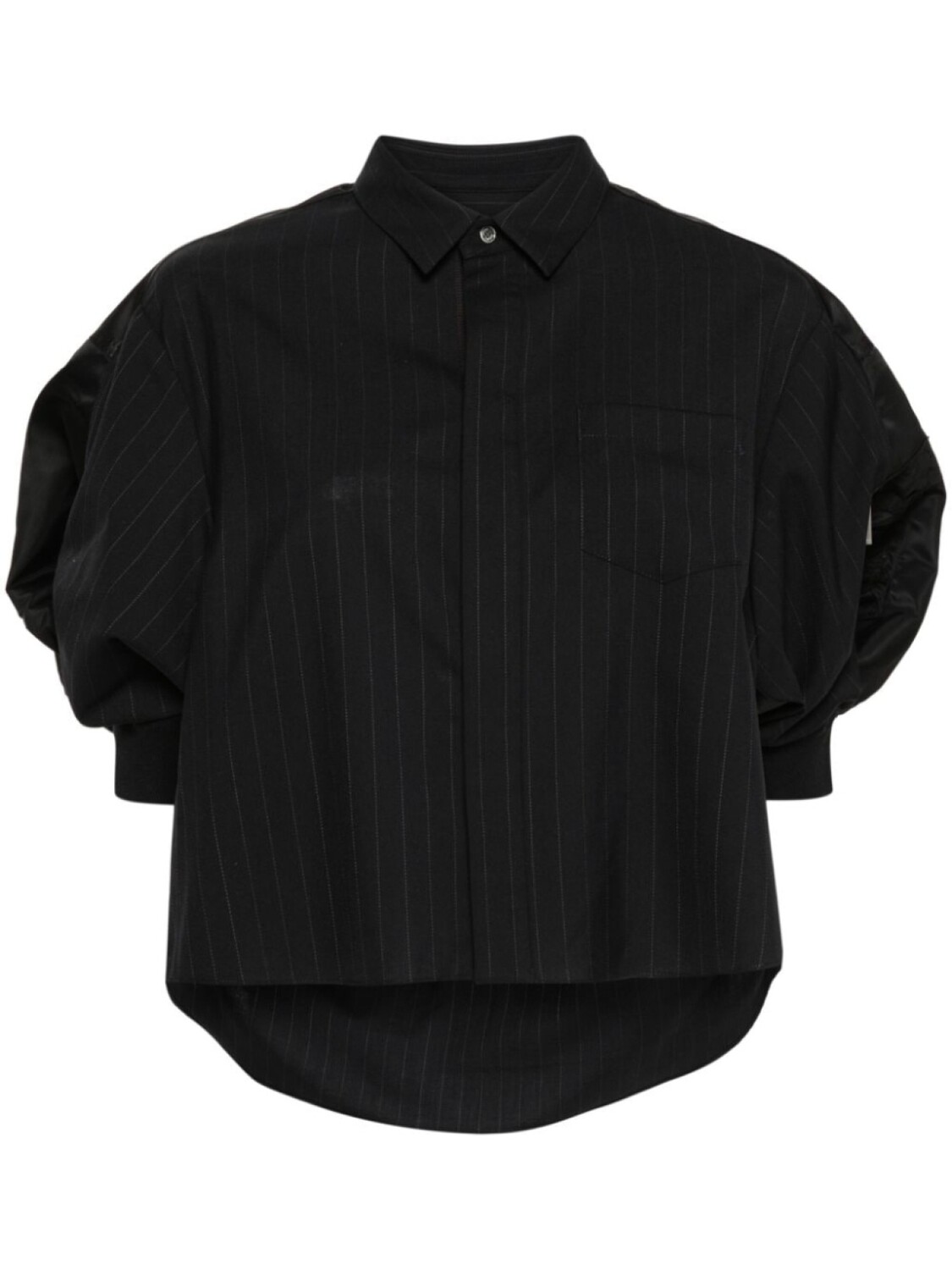 

sacai укороченная рубашка в тонкую полоску, синий