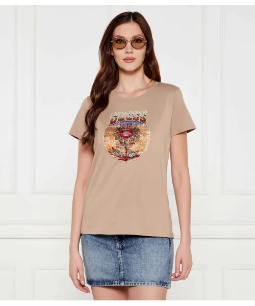 

Футболка Regular fit Guess Jeans, бежевый
