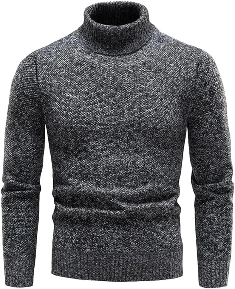 

Толстый свитер с высоким воротником slim fit, черный и коричневый