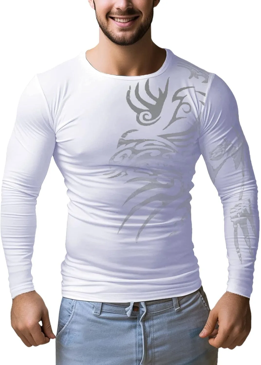 

Футболка ZYXTIM с длинным рукавом и 3D принтом