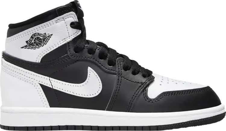 

Кроссовки Air Jordan 1 Retro High OG PS 'Black White 2.0', черный