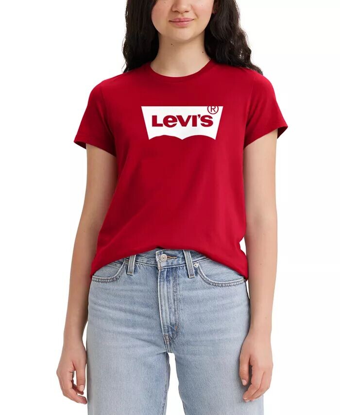

Женская хлопковая футболка с графическим логотипом Perfect Levi's, красный