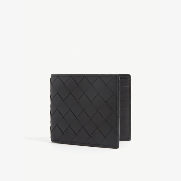 

Кошелек двойного сложения из кожи Intrecciato Bottega Veneta, черный