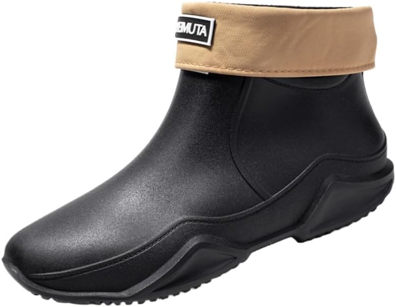 

Мужские дождевые туфли - противоскользящие подошвы, модный дизайн Fusecottc, черный