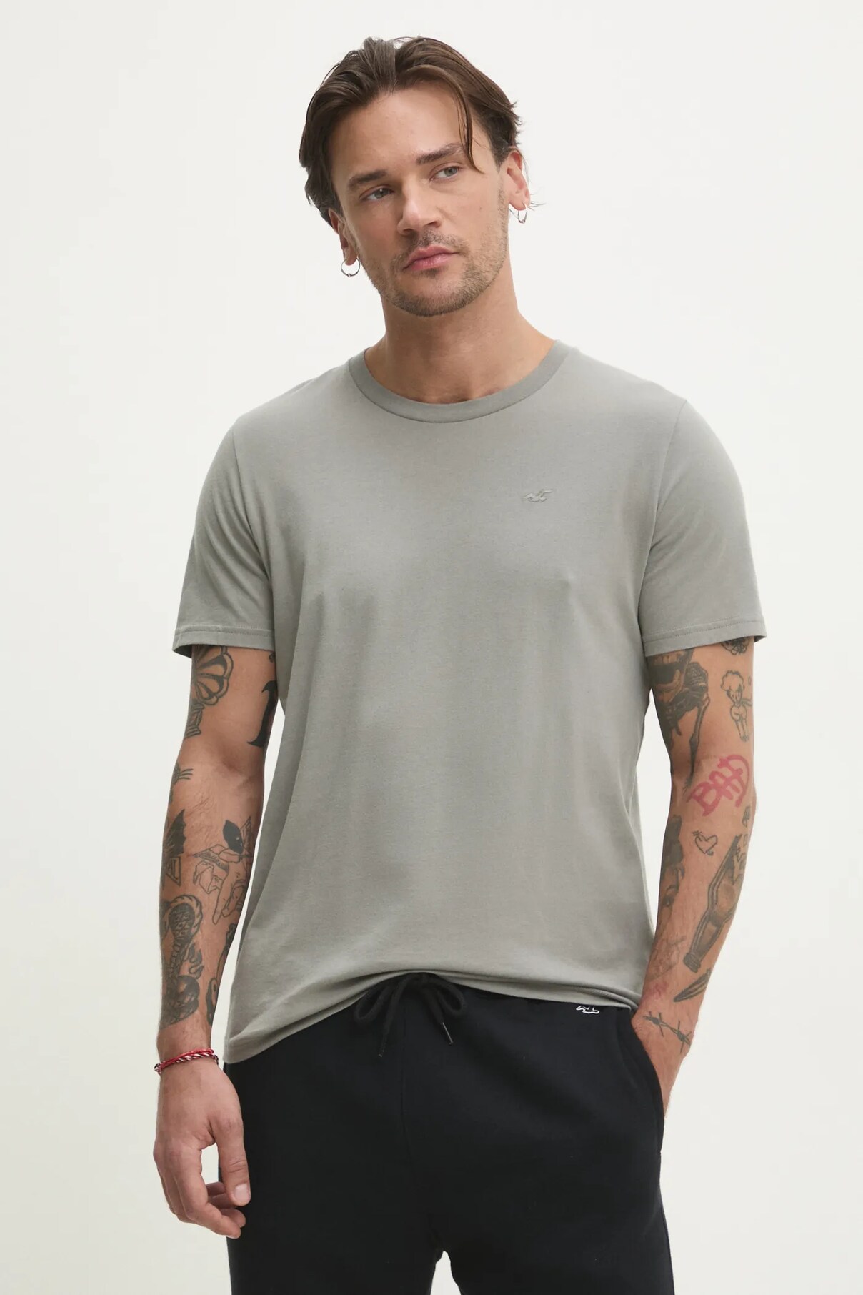 

Футболка из хлопка Hollister Co., серый