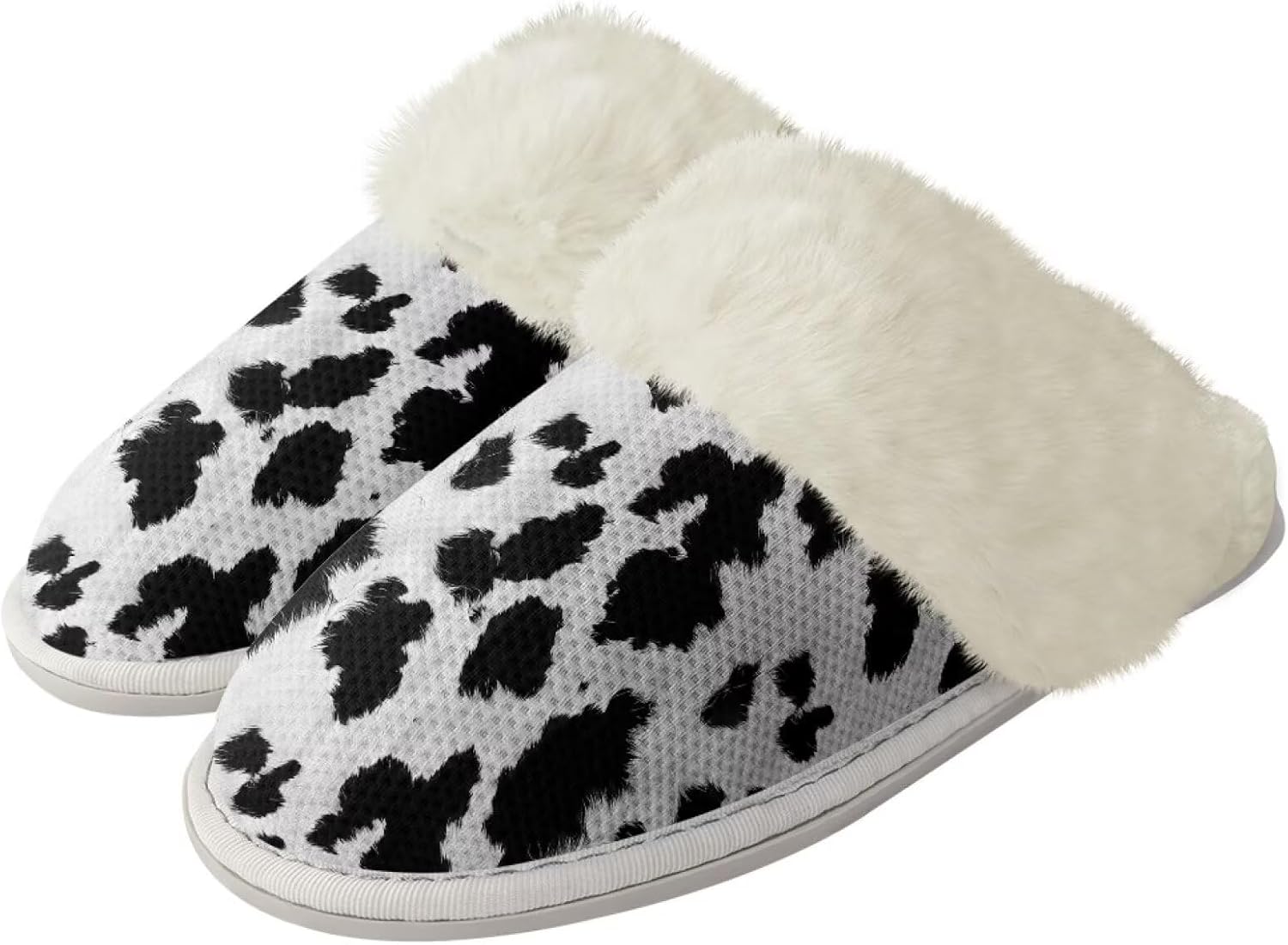 

Тапочки Glomenade для женщин и мужчин с отделкой из фланели, домашние туфли с памятью формы, закрытым носком и мягкой подошвой, для использования дома и на улице, Classic Ink Design