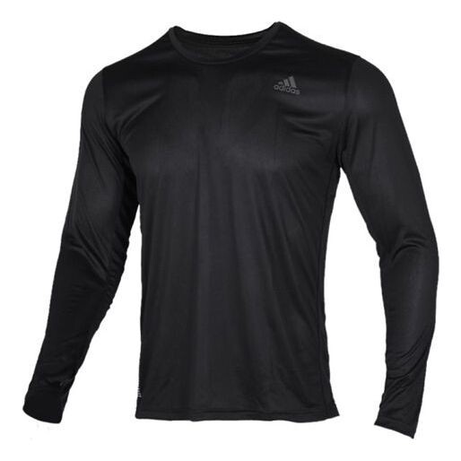 

Футболка own the run solid color long sleeves black Adidas, черный
