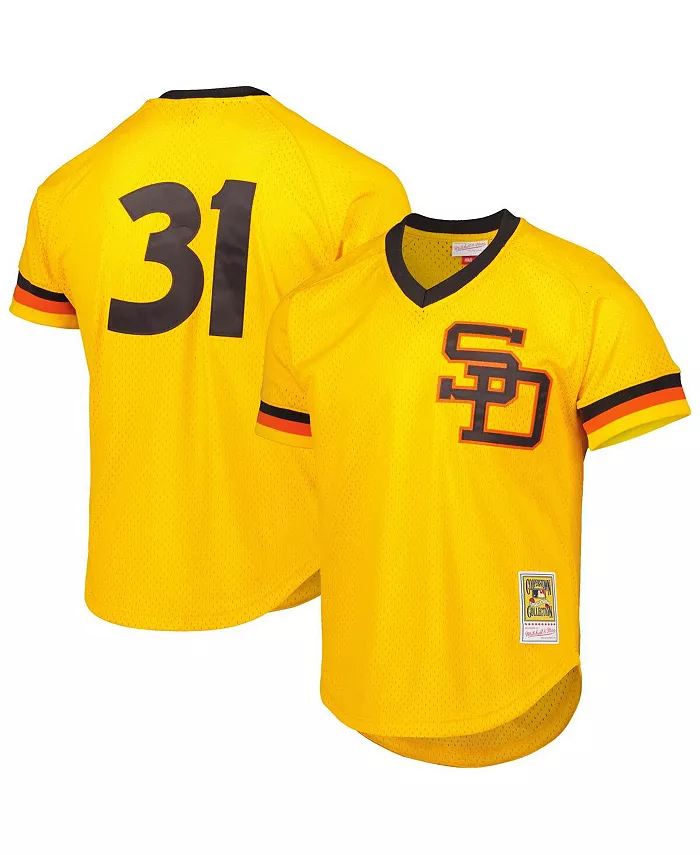 

Мужская тренировочная бейсбольная майка из сетки Dave Winfield Gold San Diego Padres Cooperstown Collection Mitchell & Ness
