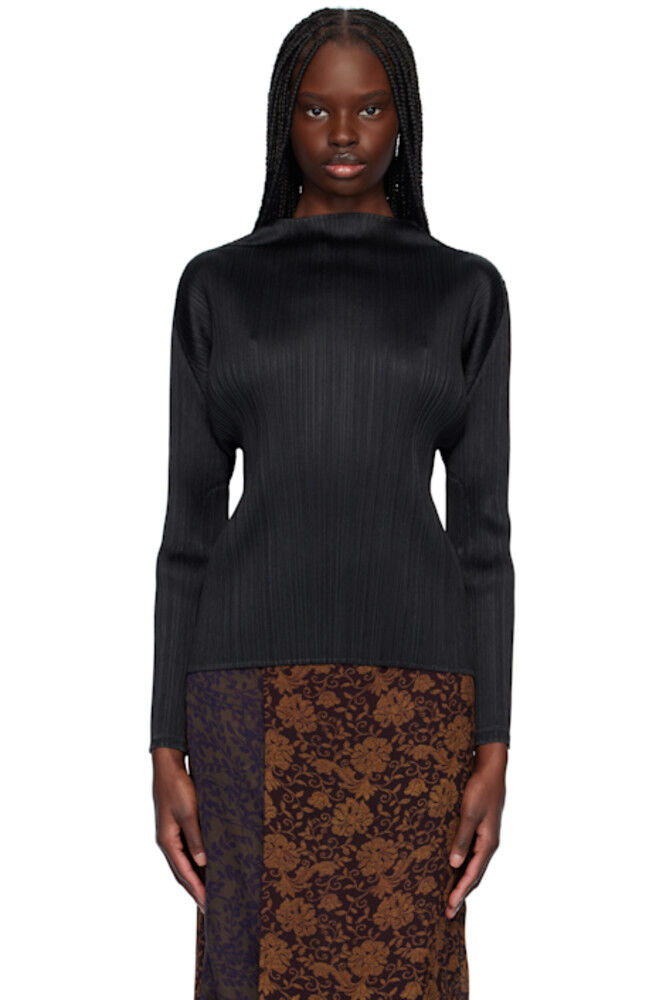 

Черные ежемесячные цвета февраля Топ PLEATS PLEASE ISSEY MIYAKE
