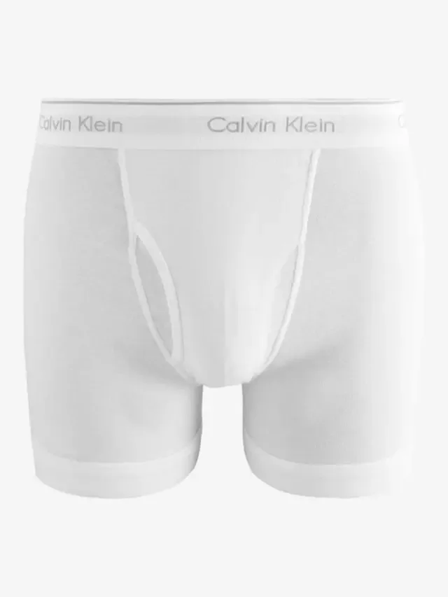 Хлопковые боксерские трусы с логотипом на поясе, черно-серо-белый Calvin Klein — фото 2