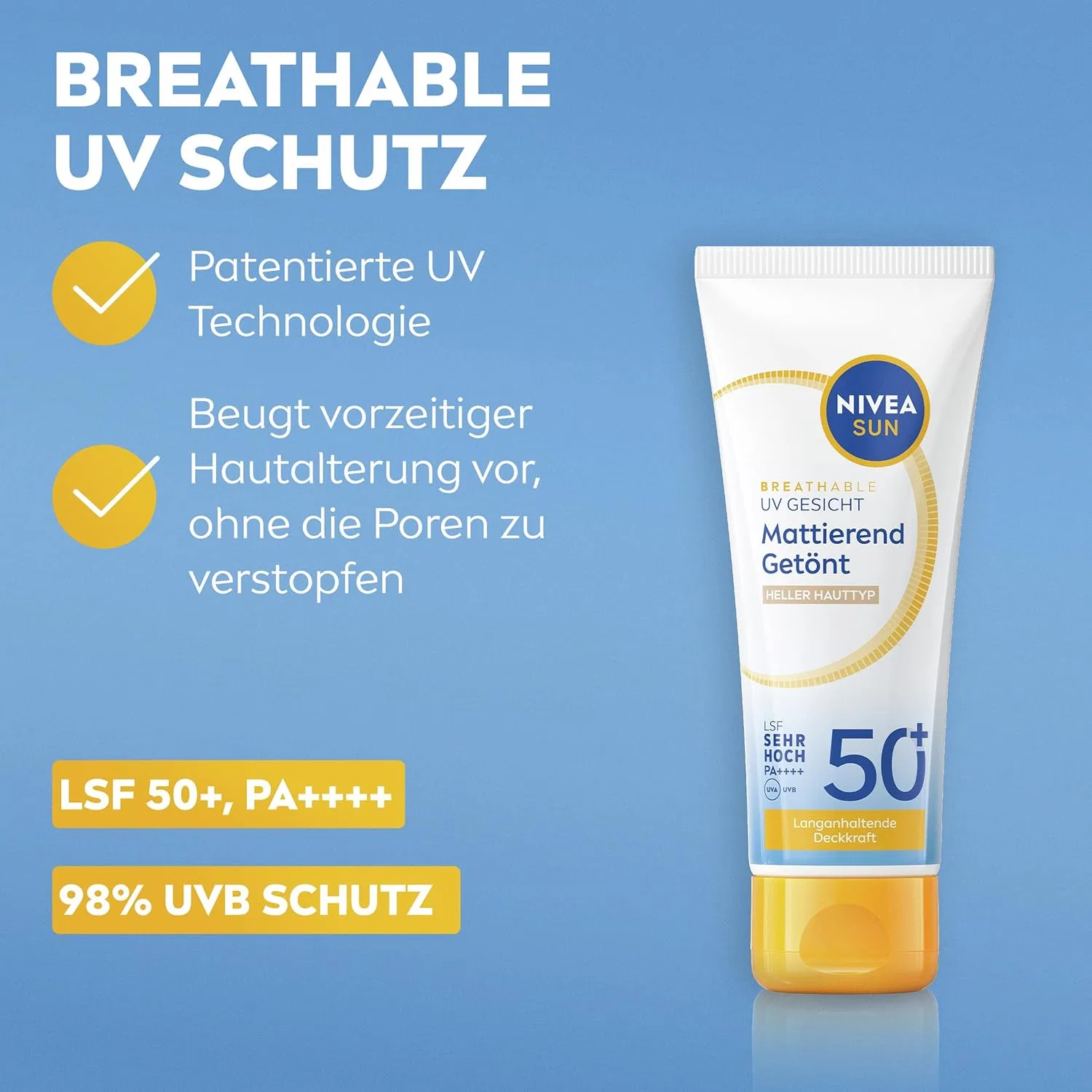 Тонирующий солнцезащитный крем для лица NIVEA SUN SPF 50+, 50 мл Nivea Sun — фото 2
