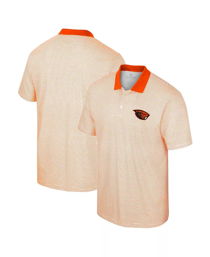 

Мужская бело-оранжевая полосатая поло Oregon State Beavers с принтом Colosseum