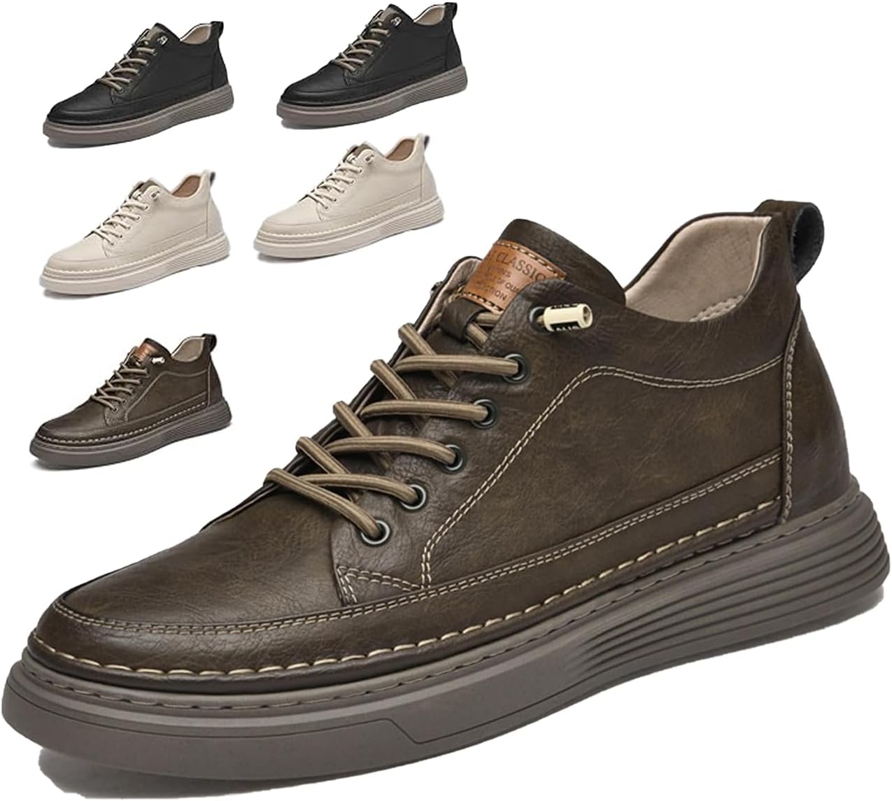 

Мужские невидимые оксфорды для увеличения роста, кроссовки-невысокие, дышащие, противоскользящие, 5 см, бежевые, размер US 4.5 - 12 Generic