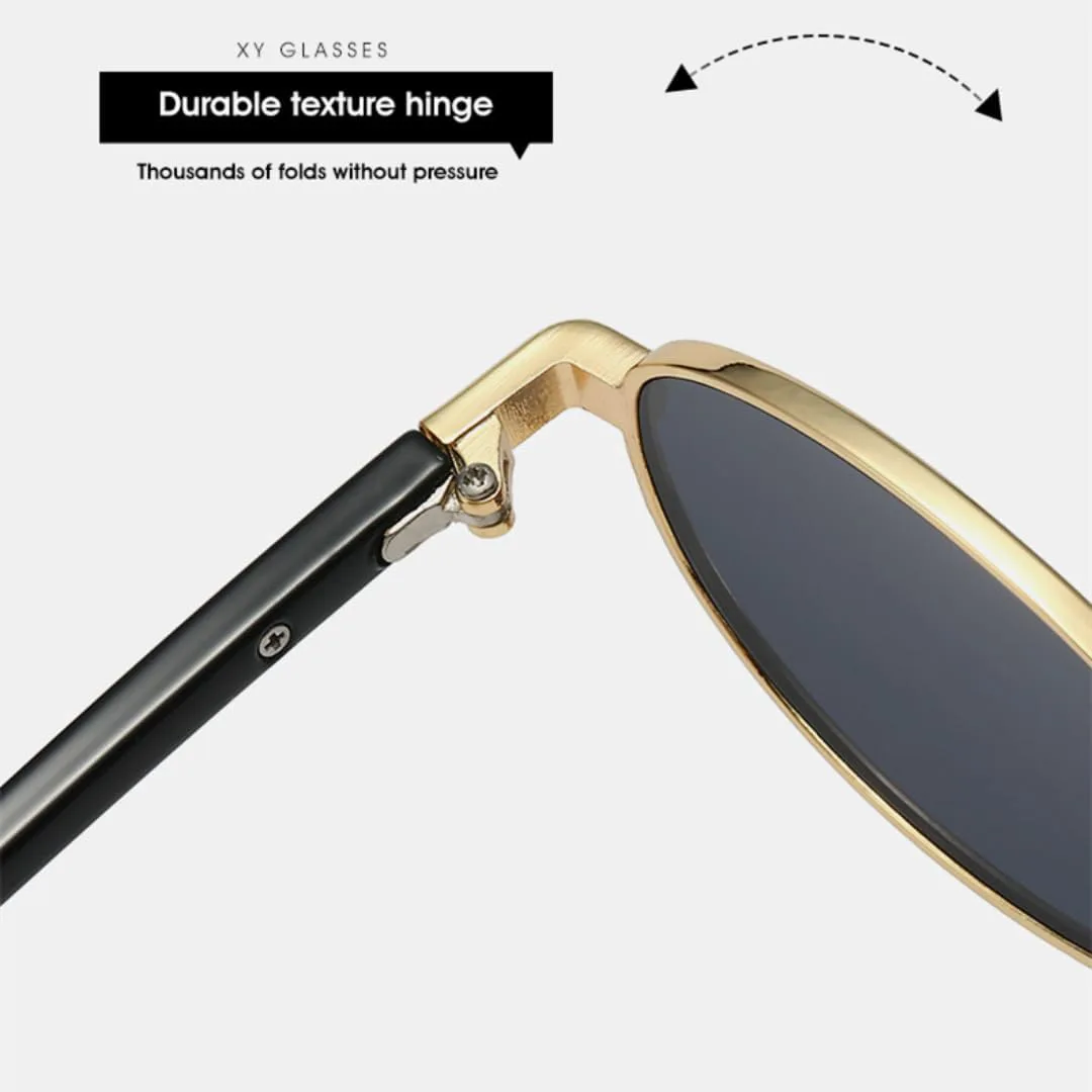 

Модные овальные солнцезащитные очки для женщин, роскошные солнцезащитные очки с защитой от УФ-излучения UV400, металлическая оправа, ретро-стиль TVTBBVV, Transparent