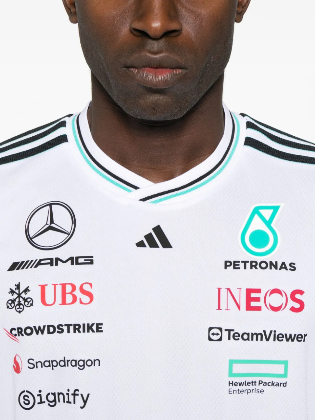 Футболка команды Формулы-1 adidas Pilot Mercedes-AMG Petronas, белый — фото 4