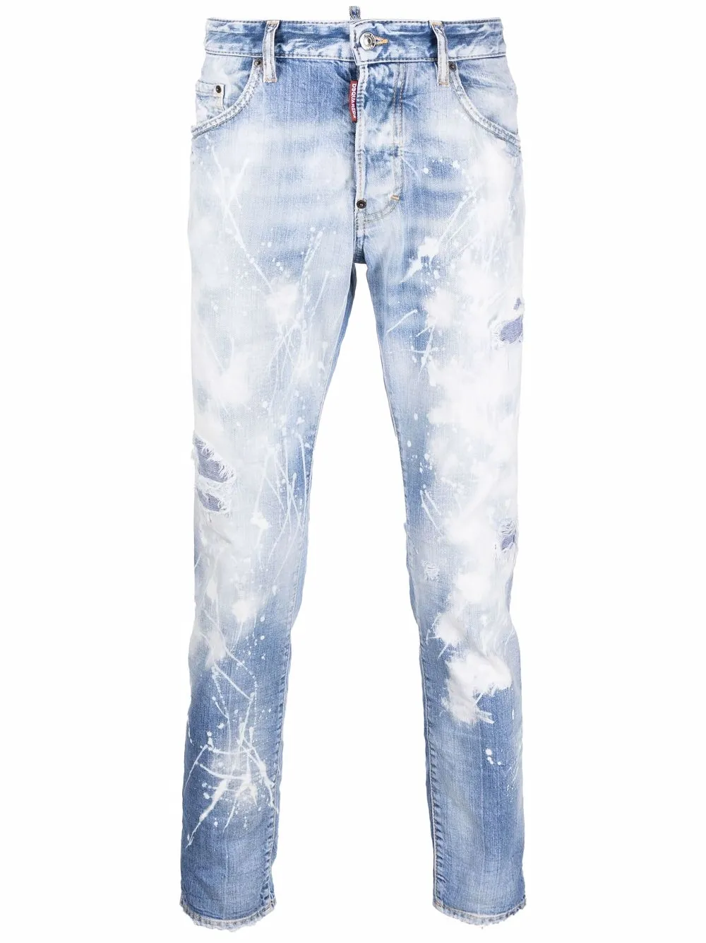 

Джинсы скинни с эффектом разбрызганной краски DSQUARED2, синий