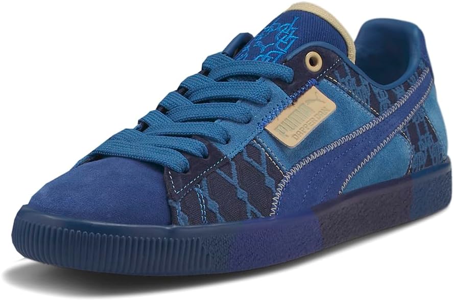 Мужские кроссовки PUMA Clyde Pre-Game Runway с шнуровкой, повседневные - синие — фото 2