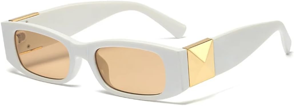 

Винтажные солнцезащитные очки в маленькой оправе для женщин и мужчин, модные, роскошные, дизайнерские, в стиле панк, солнцезащитные очки с защитой от УФ-излучения UV400 SZVVBKK, White Champagne