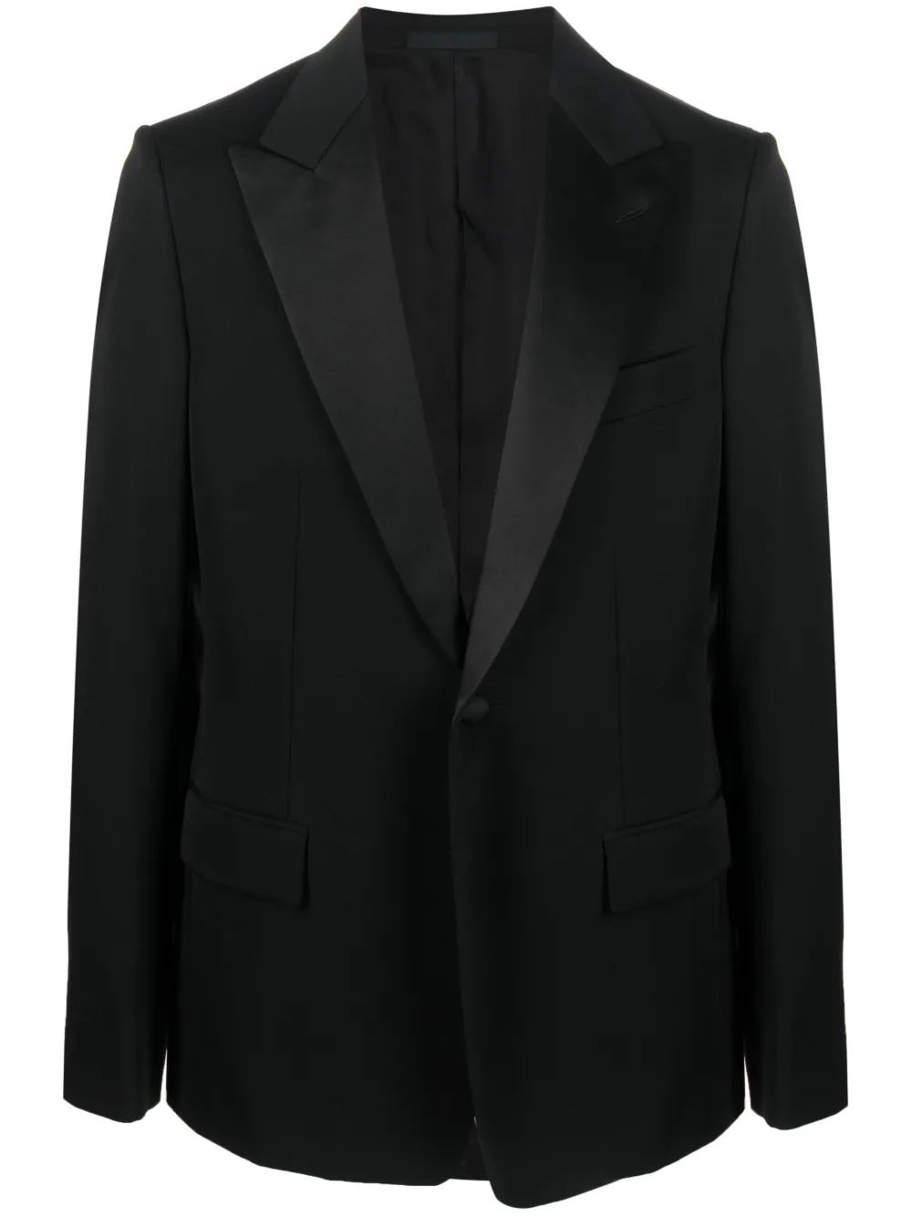 

Однобортный шерстяной смокинг Lanvin, черный