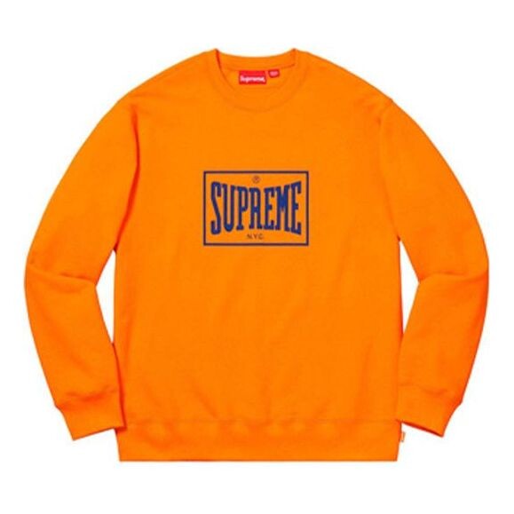 

Толстовка ss19 warm up crewneck orange logo Supreme, оранжевый