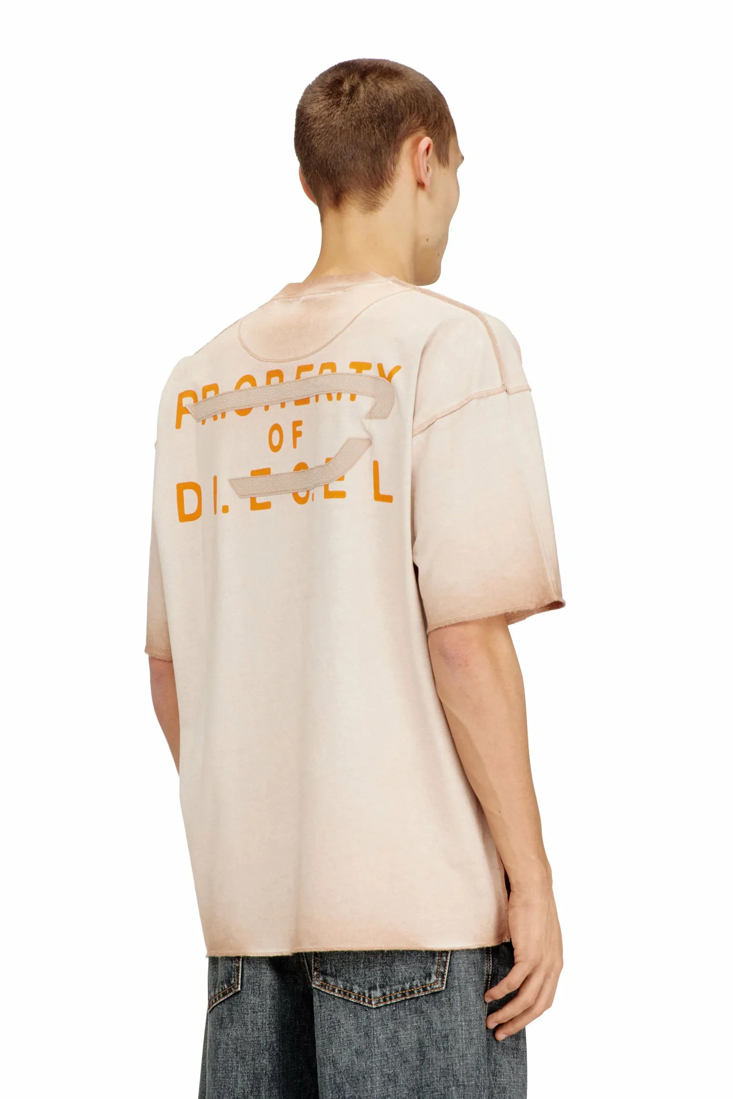 Мужская футболка T-LOOK Diesel, Beige and other shades — фото 2