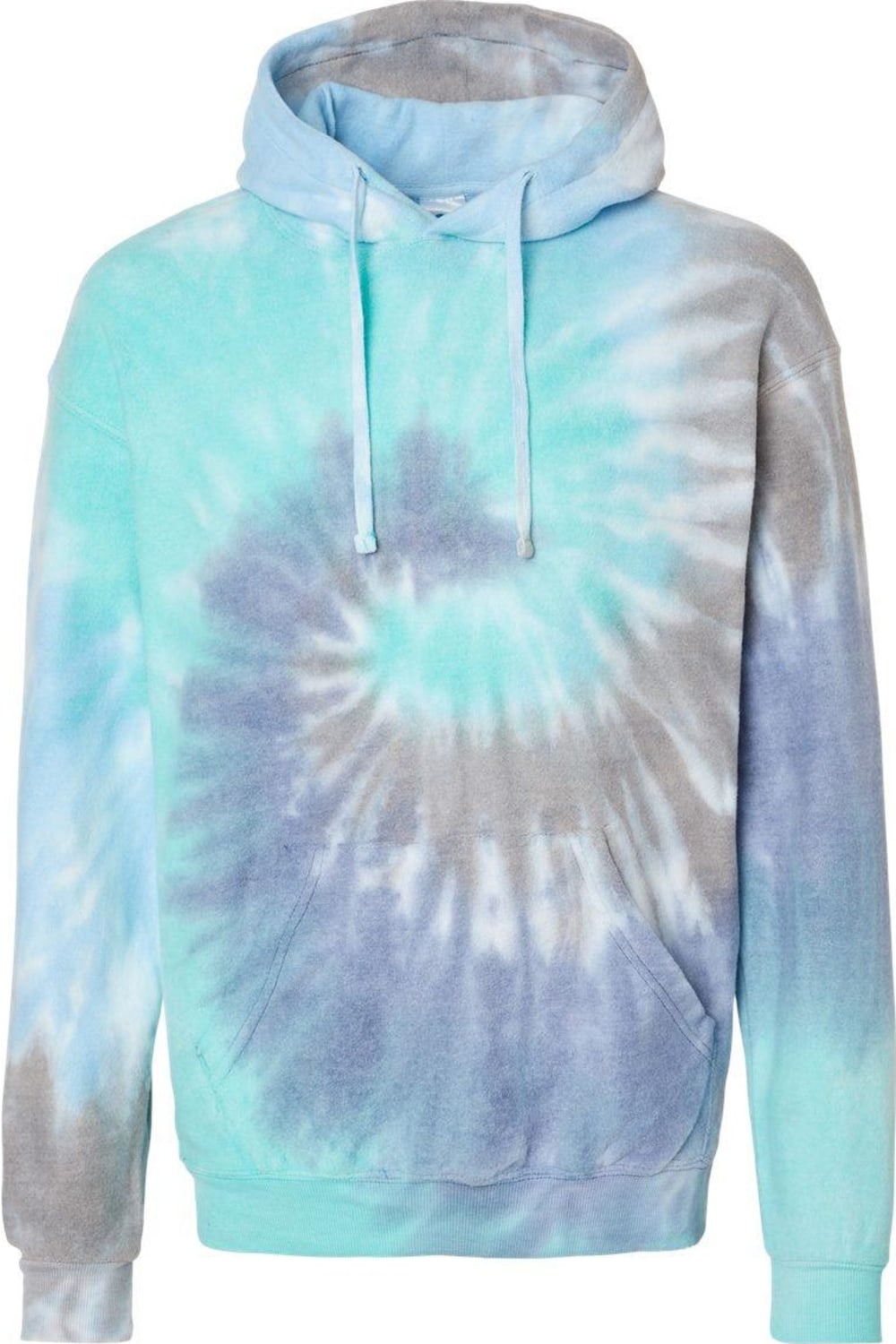 

Толстовка с капюшоном из флиса с цветным узором Tie-Dyed Cloud Colortone, цвет glacier