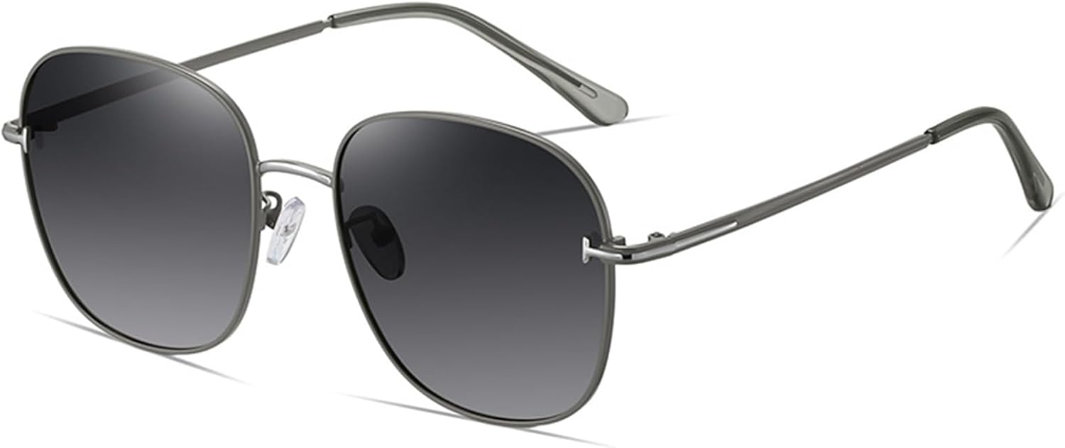 

Женские квадратные поляризованные солнцезащитные очки – ретро-металлическая полноразмерная оправа, защита от УФ-излучения UV400, снижение бликов для вождения Bubmari, B