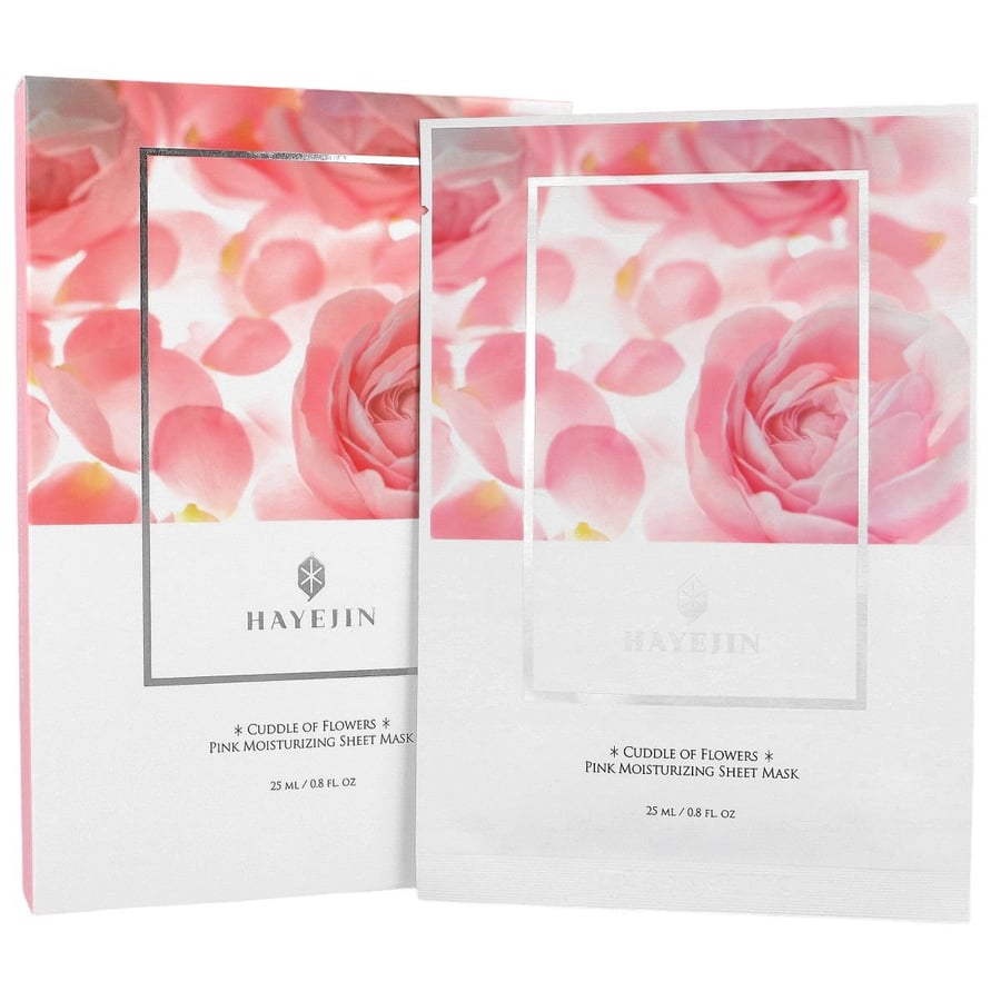 Набор Hayejin — Увлажняющая тканевая маска Cuddle of Flowers Pink, набор, 5 штук