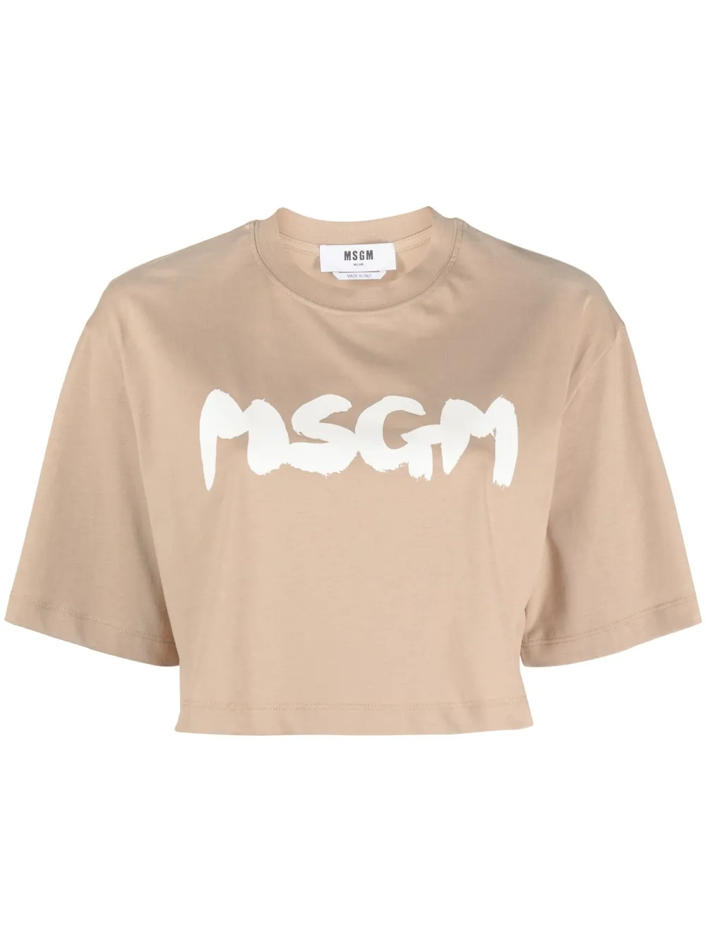 

Укороченная футболка с логотипом MSGM, коричневый