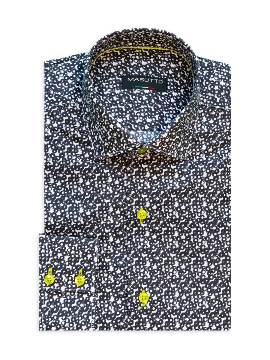 

Рубашка Petra Classic Fit с геометрическим узором Masutto, черный