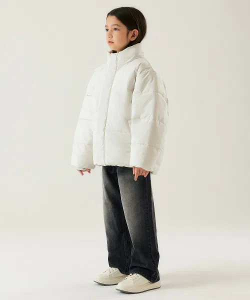 Куртка пуховая короткая MUSINSA STANDARD KIDS, полиэстер, пыльно-кремовый