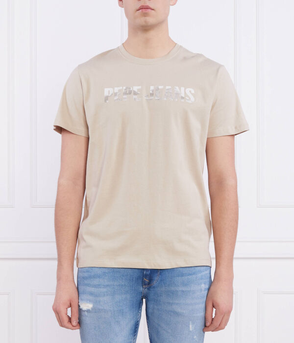 

Футболка мужская Pepe Jeans London Ribald хлопковая с принтом, бежевый