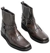 

Мужские ковбойские ботинки до щиколотки с квадратным носком, ботинки Челси, повседневные ретро-стильные ботинки Zestrelax, коричневый