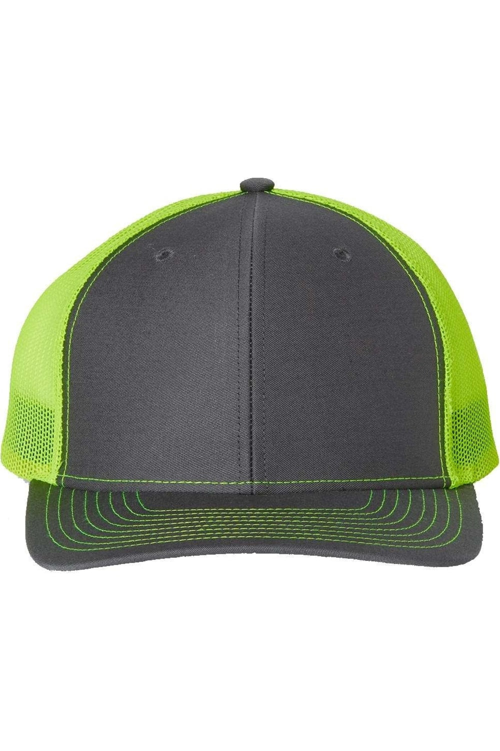 

Регулируемая бейсболка дальнобойщика Richardson Snapback, цвет charcoal/ neon yellow