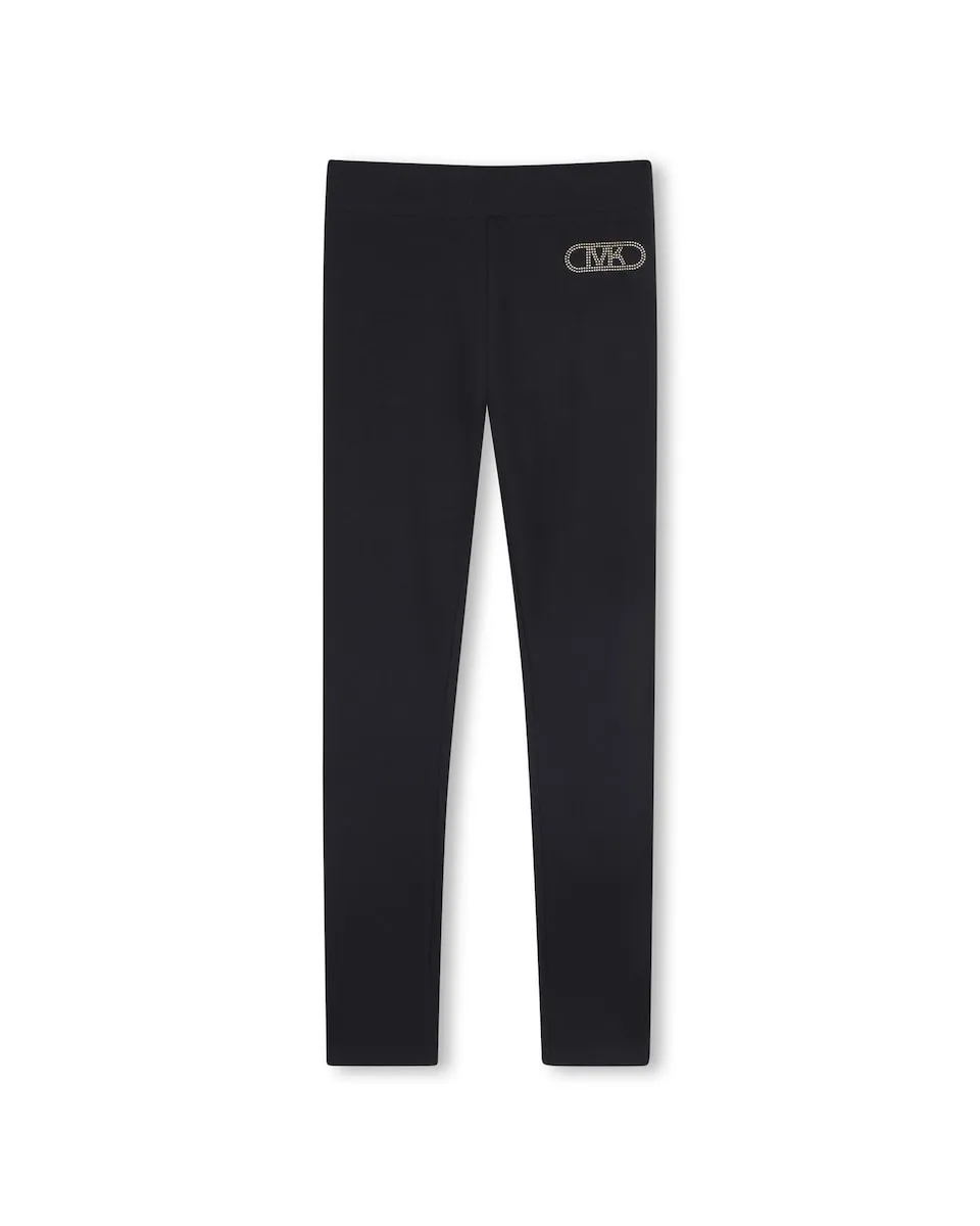 

Детские леггинсы однотонного черного цвета Michael Kors