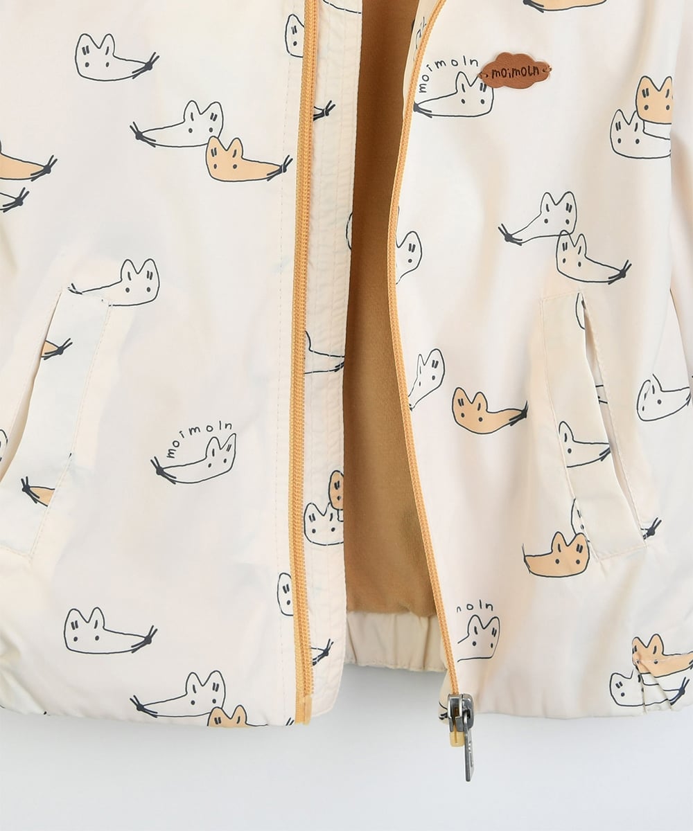 Ветровка с изображением животного и капюшоном с ушками Moimoln, Beige — фото 4