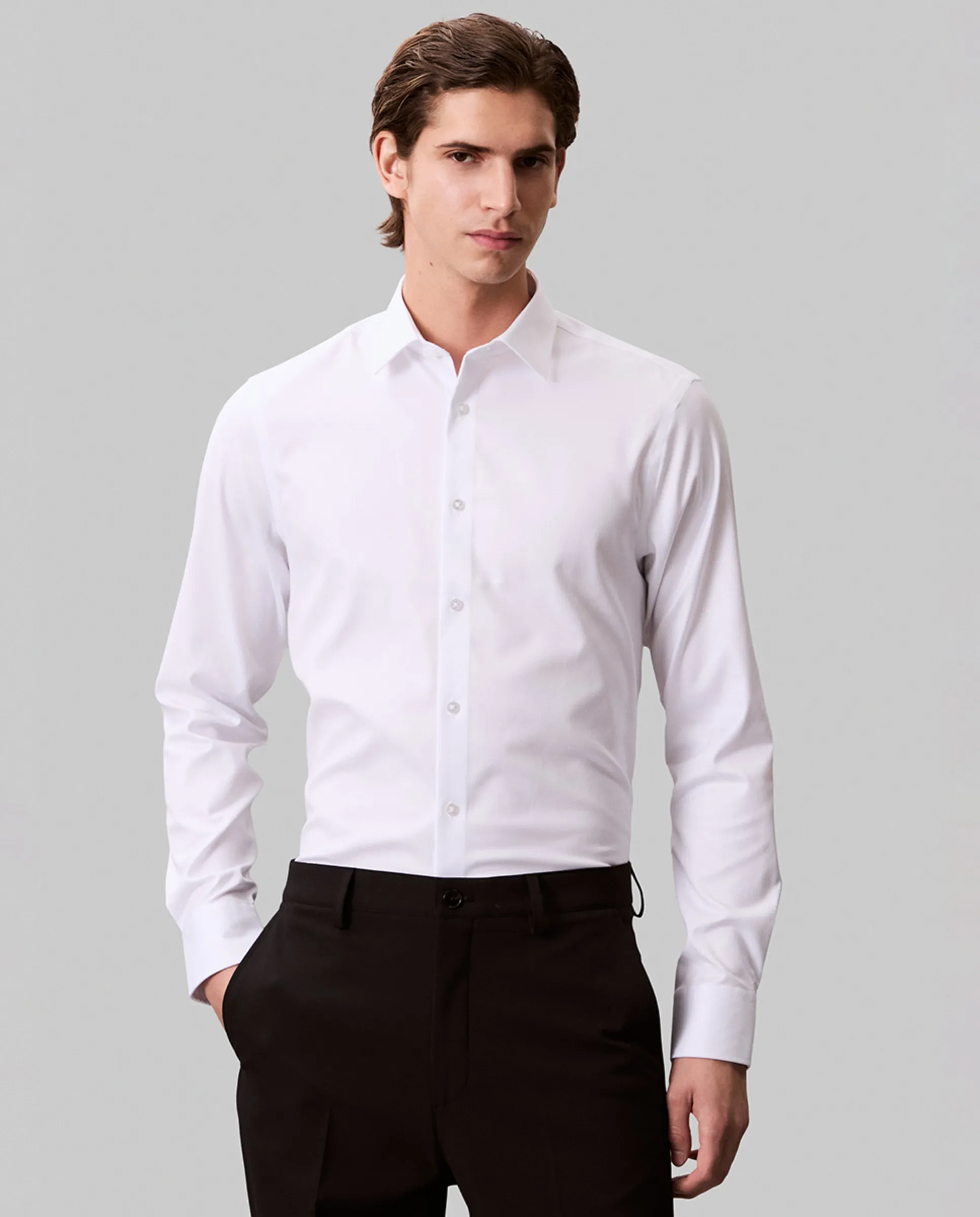 

Мужская классическая рубашка с каркасом Calvin Klein, белый