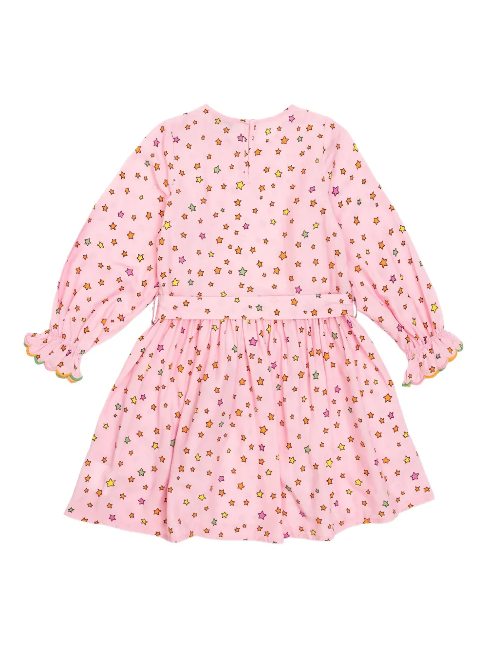 Платье с оборками и звездным узором Stella Mccartney Kids, розовый — фото 2