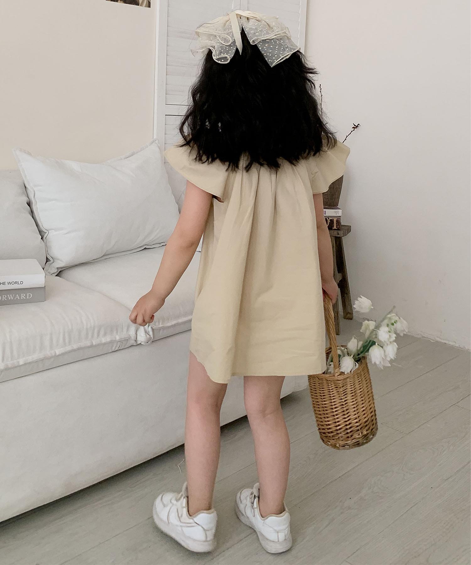 Хлопковая блузка с оборками на рукавах Aimoha Kids, Light green — фото 4
