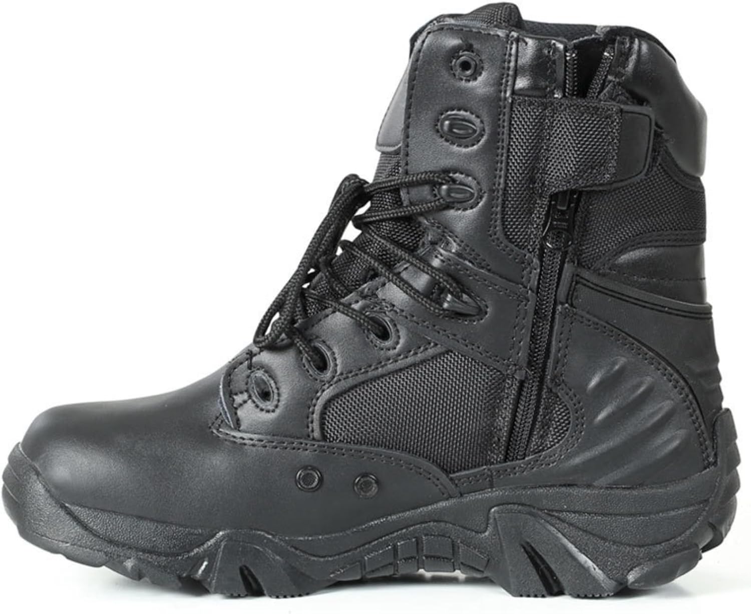 

Мужские легкие дышащие тактические военные ботинки на шнуровке с боковой молнией, армейские боевые ботинки для пустыни, мотоциклетные тренировки, джунгли, походы, треккинг и туристические походы Qklmwes, черный