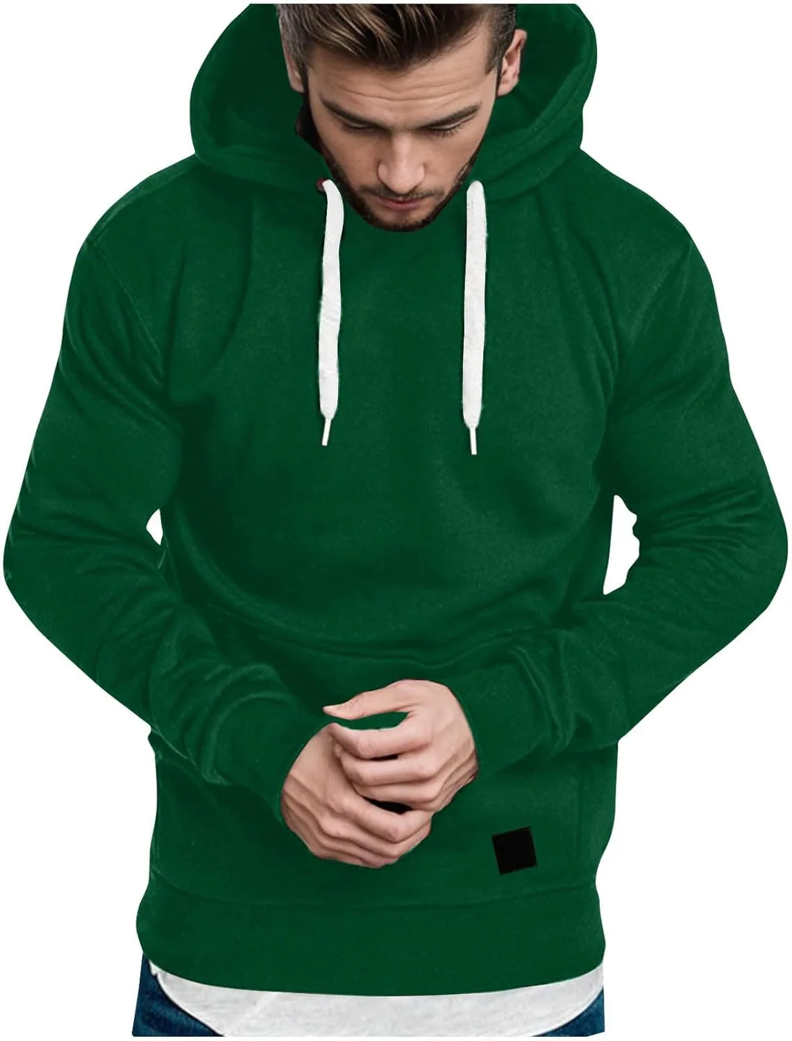 

Толстовка с капюшоном FZYLQY мужская, с длинным рукавом и карманом-кенгуру