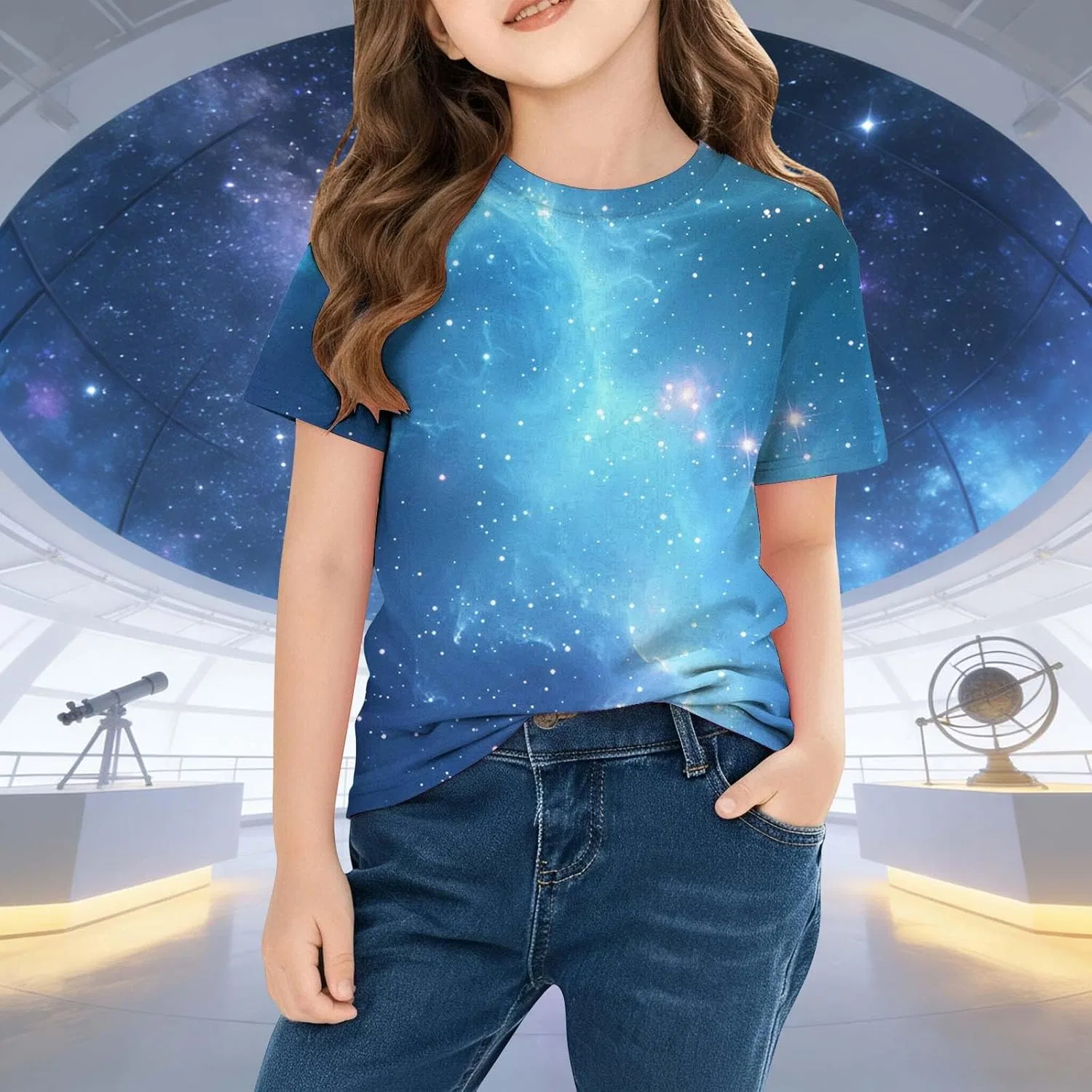 Футболка детская с принтом Starry Sky, Zzalalana, мультиколор — фото 3