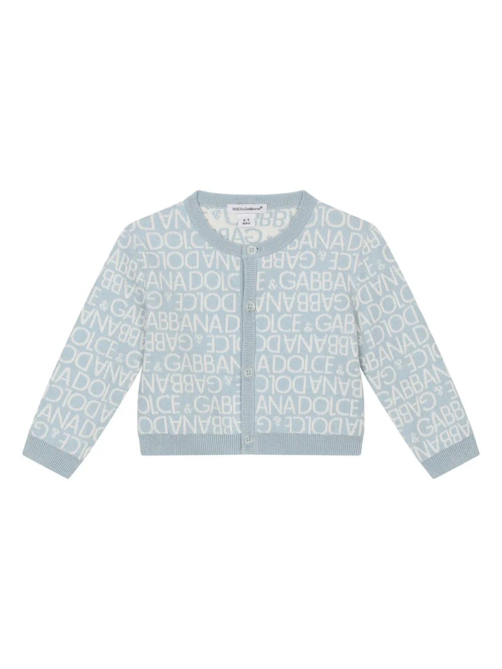 

Кардиган с круглым вырезом и логотипом Dolce & Gabbana Kids, синий