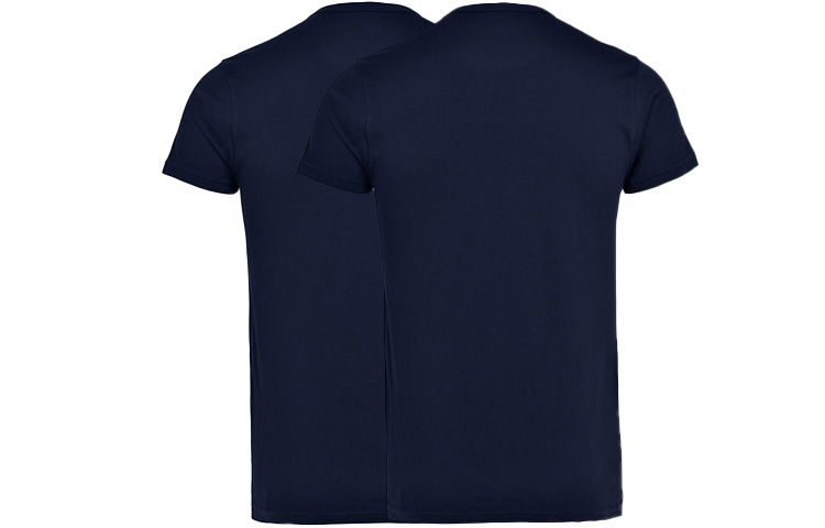 Двухкомплектные футболки из чистого хлопка Regular fit EMPORIO ARMANI, темно-синий — фото 3