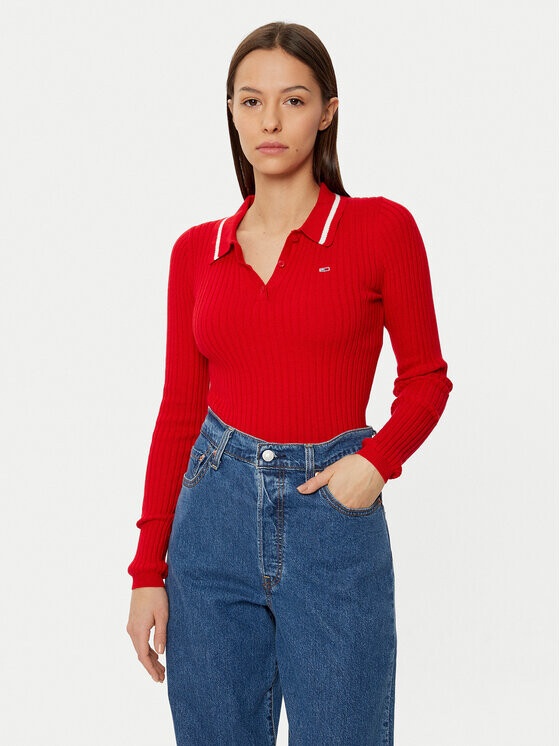 

Облегающий свитер Tommy Jeans, красный